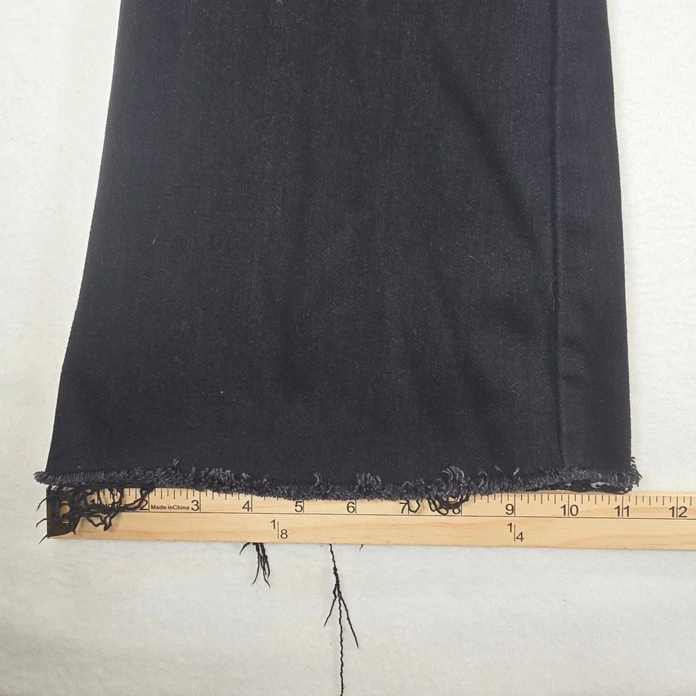 Judy Blue Black Flare Jeans High Rise Raw Hem JB88599 Womens 13/31